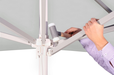 Schneider Gastro Marktschirm Jumbo 400cm Seilzug Stock 55mm wasserfest hellgrau