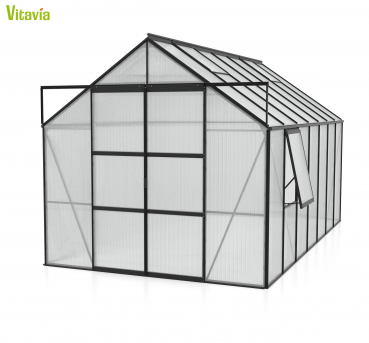 Vitavia Gewächshaus Jupiter 11500 BxTxH 257x445x248cm 6mm HKP 11,5m² schwarz