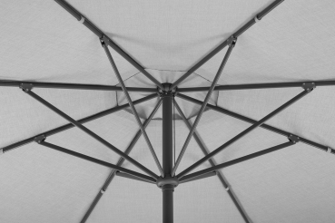 Schneider Alu/Stahl Kurbelschirm Korsika 270x270cm Stock 48mm Weboptik silbergrau