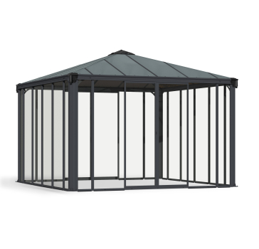 Palram-Canopia geschlossener Aluminium Pavillon LEDRO 3600 3,6x3,6m 12x12 Polycarbonat/Acryl