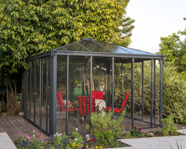 Palram-Canopia geschlossener Aluminium Pavillon LEDRO 3600 3,6x3,6m 12x12 Polycarbonat/Acryl