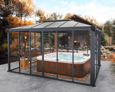 Palram-Canopia geschlossener Aluminium Pavillon LEDRO 4300 3x4.3m 10x14 Polycarbonat/Acryl