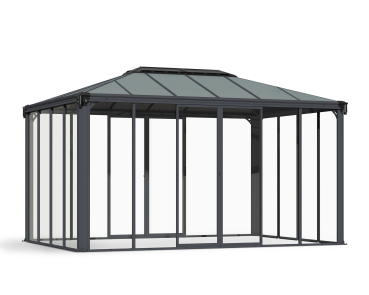 Palram-Canopia geschlossener Aluminium Pavillon LEDRO 4300 3x4.3m 10x14 Polycarbonat/Acryl