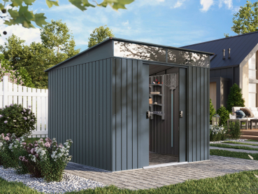 Pergart Pultdach Gerätehaus Lübeck 88 BxTxH 239x236x202cm 5m² Anthrazit