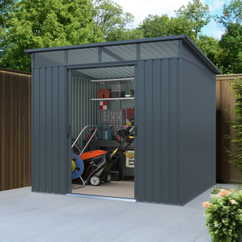 Preview: Pergart Pultdach Gerätehaus Lübeck 88 BxTxH 239x236x202cm 5m² Anthrazit