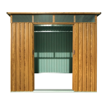 Pergart Pultdach Gerätehaus Lübeck 88 BxTxH 239x236x202cm 5m² Holzoptik