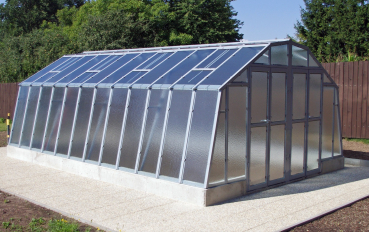 Vario Stahl Gewächshaus Maxi 12 Nörpelglas 4mm BxL 426x1200cm 51m² verzinkt