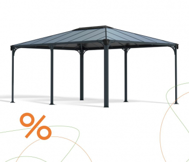 Palram-Canopia Alu Pavillon Martinique 5000 493x359cm 6mm Polycarbonat grau