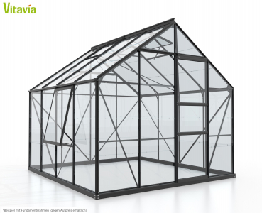 Vitavia Gewächshaus Meridian 1 6700 BxTxH 257x258x232cm ESG Glas 6,7m² schwarz