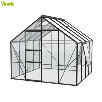 Vitavia Gewächshaus Meridian 1 6700 BxTxH 257x258x232cm ESG Glas 6,7m² schwarz