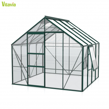 Vitavia Gewächshaus Meridian 1 6700 BxTxH 257x258x232cm ESG Glas 6,7m² smaragd