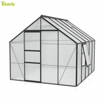 Vitavia Gewächshaus Meridian 1 8300 BxTxH 257x321x232cm 4mm HKP 8,3m² schwarz