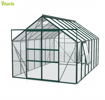 Vitavia Gewächshaus Meridian 2 11500 BxTxH 257x445x232cm ESG Glas Alu smaragd