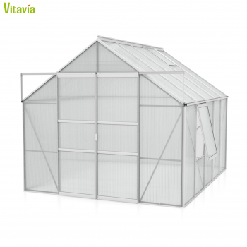 AKTION Vitavia Gewächshaus Meridian 2 8300 257x321 6mm HKP Alu eloxiert + 2 Dachlüfter