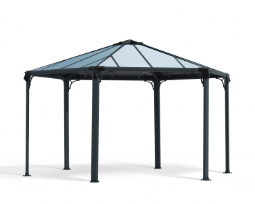 Palram-Canopia Pavillon Monaco Hexagonal BxT 450x390cm 6mm HKP Alu anthrazit