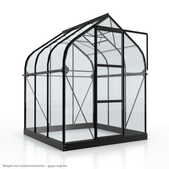 Vitavia Gewächshaus Orion 3800 ESG Glas BxTxH 202x195x231cm 3,8m² Alu schwarz