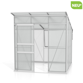 Preview: Vitavia Gewächshaus Palma 4450 6mm HKP BxT 196x229 Alu eloxiert + Fundamentsrahmen