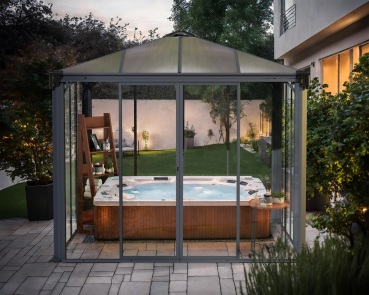 Palram-Canopia geschlossener Aluminium Pavillon LEDRO 3000 3x3m Polycarbonat/Acryl