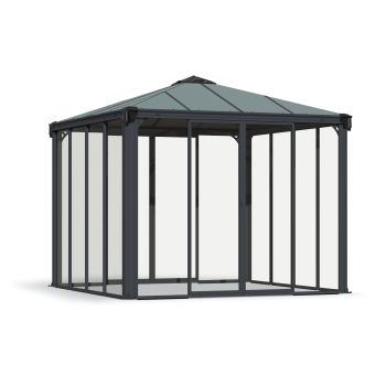 Palram-Canopia geschlossener Aluminium Pavillon LEDRO 3000 3x3m Polycarbonat/Acryl