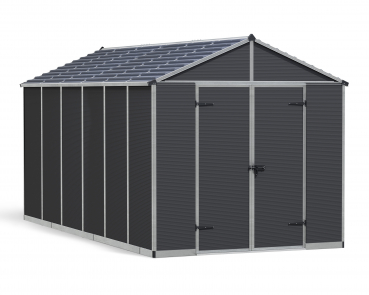 Palram-Canopia Gerätehaus RUBICON 8x15 BxT 237x452cm 10m² Polycarbonat 10mm grau