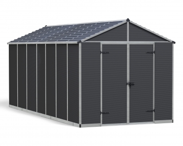 Palram-Canopia Gerätehaus RUBICON 8x17 BxT 237x528cm 12m² Polycarbonat 10mm grau