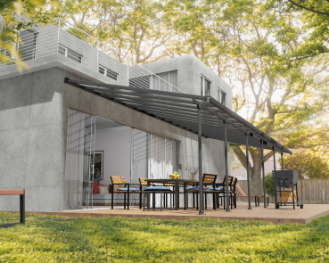 Palram-Canopia Terrassenüberdachung Feria 4x10.3 anthrazit 386x1035cm 8mm HKP