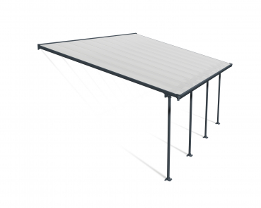 Palram-Canopia Terrassenüberdachung Feria 4x6 anthrazit TxB 386x606cm 8mm HKP