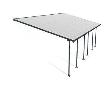 Palram-Canopia Terrassenüberdachung Feria 4x8 anthrazit TxB 386x850cm 8mm HKP