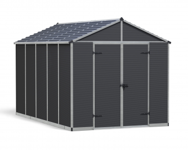 Palram-Canopia Gerätehaus RUBICON 8x12 BxT 237x377cm 8,6m² Polycarbonat 10mm grau
