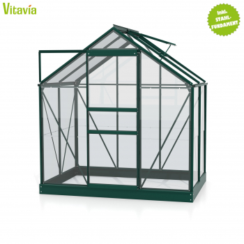 *AKTION Vitavia Gewächshaus Planet 2500 195x131cm ESG Glas smaragd + Fundamentsrahmen + Dachlüfter