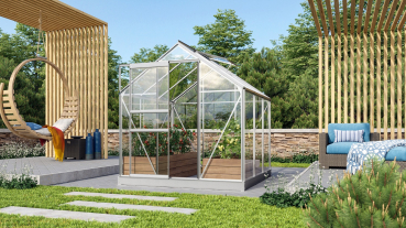 Vitavia Gewächshaus Planet/Venus 3800 195x195 3mm ESG eloxiert + Fundamentsrahmen