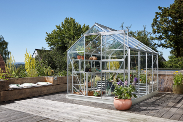 Vitavia Gewächshaus Planet/Venus 5000 195x257 3mm ESG eloxiert + Fundamentsrahmen