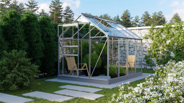 Vitavia Gewächshaus Planet/Venus 5000 195x257 3mm ESG eloxiert + Fundamentsrahmen