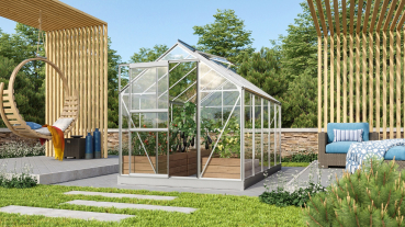 Vitavia Gewächshaus Planet/Venus 6200 195x321 3mm ESG eloxiert + Fundamentsrahmen
