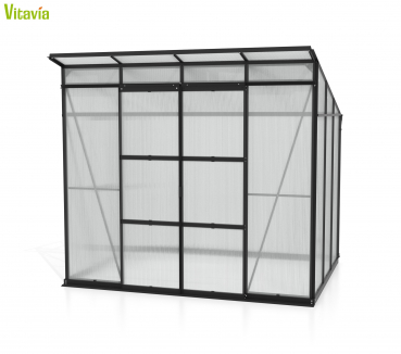 Vitavia Gewächshaus Playa 5900 6mm HKP 230x258cm 5,9m² schwarz inkl. Fundament