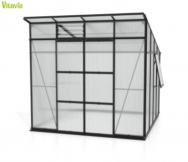 Vitavia Gewächshaus Playa 7600 6mm HKP 292x258cm 7,6m² schwarz inkl. Fundament