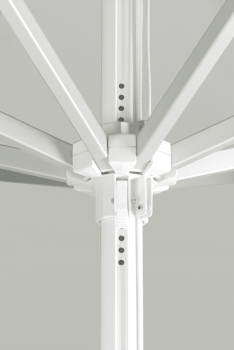 Preview: Schneider Marktschirm Quadro 300x300cm Seilzug Stock 55mm wasserfest hellgrau