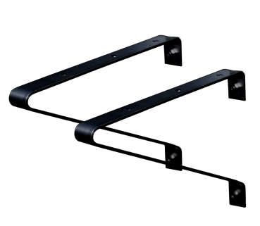 Vitavia Regalträger = 2 Stück, Tiefe 25cm, Aluminium schwarz