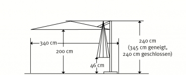 Schneider SET Ampelschirm Rhodos Junior 270x270cm + Ständer + Hülle, anthrazit