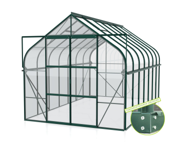 SET Vitavia Gewächshaus Diana 11500 ESG BxT 264x445cm smaragd + Fundamentsrahmen