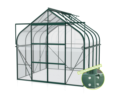 SET Vitavia Gewächshaus Diana 6700 ESG BxT 264x258cm smaragd + Fundamentsrahmen