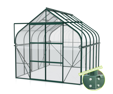 SET Vitavia Gewächshaus Diana 8300 ESG BxT 264x321cm smaragd + Fundamentsrahmen