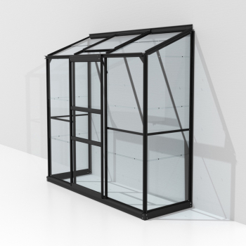 SPARSET Vitavia Anlehngewächshaus Ida 1300 BxT 193x69 ESG Glas schwarz + Fundament