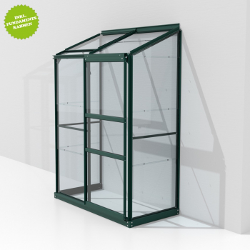 SET Vitavia Anlehngewächshaus Ida 900 BxT 131x69 ESG Glas smaragd + Fundament