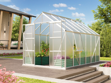 Preview: SPARSET Vitavia Gewächshaus Jupiter 9900 6mm HKP 2,5x3,8 eloxiert + Fundamentsrahmen