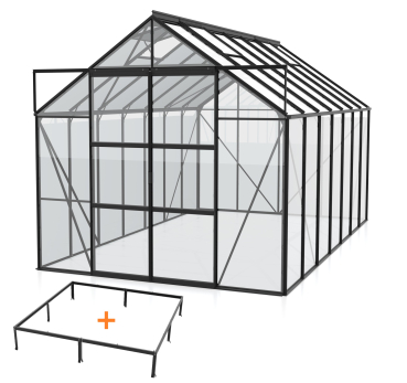 SPARSET Vitavia Gewächshaus Uranus 11500 257x445 ESG Glas schwarz + Fundamentsrahmen