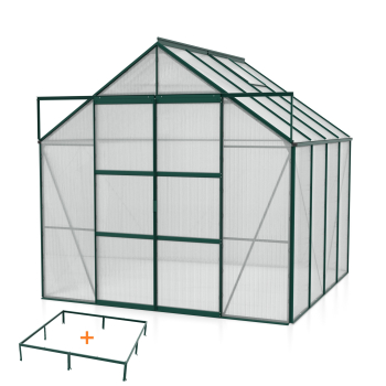 SPARSET Vitavia Gewächshaus Uranus 6700 4mm HKP 257x258 smaragd + Fundamentsrahmen