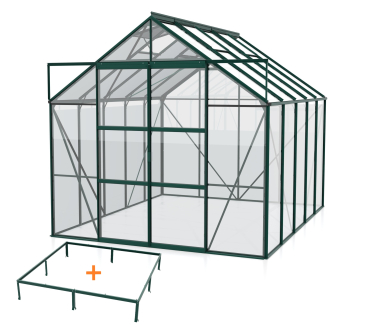 SPARSET Vitavia Gewächshaus Uranus 8300 ESG Glas 257x321 smaragd + Fundamentsrahmen