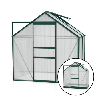 Vitavia Gewächshaus Venus 2500 BxTxH 195x131x197cm 2,5m² 4mm HKP Alu smaragd