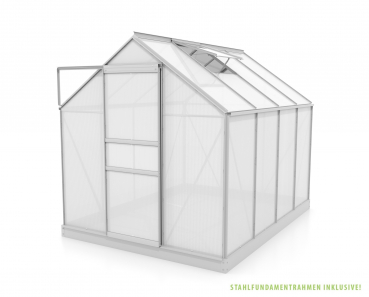 SPARSET Vitavia Gewächshaus Venus 5000 195x257 4mm HKP eloxiert Fundamentsrahmen